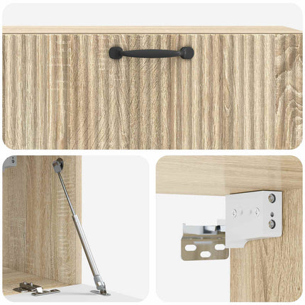 Väggmonterad TV-bänk Sonoma-ek 98 x 31 x 30 cm Konstruerat trä