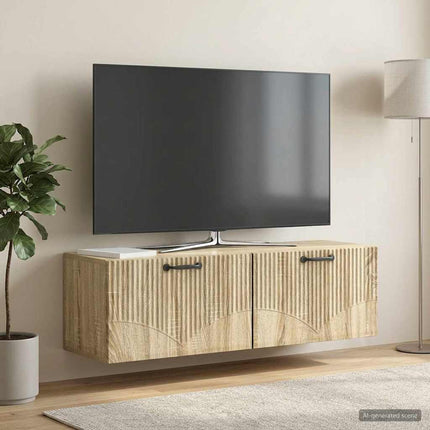 Väggmonterad TV-bänk Sonoma-ek 98 x 31 x 30 cm Konstruerat trä