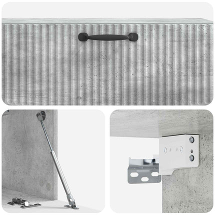 Väggmonterad TV-bänk Betonggrå 98 x 31 x 30 cm Konstruerat trä