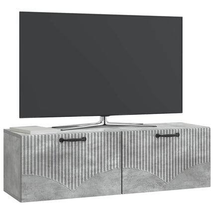Väggmonterad TV-bänk Betonggrå 98 x 31 x 30 cm Konstruerat trä