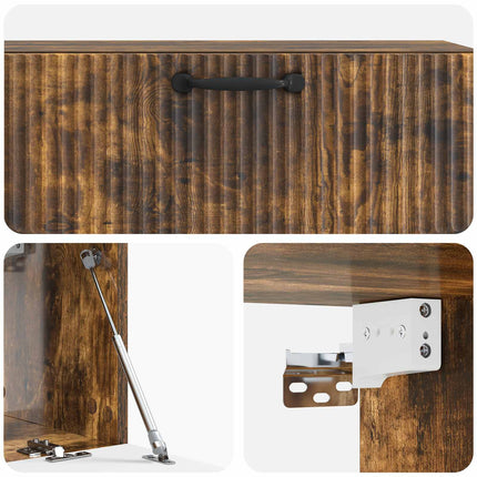 Väggmonterad TV-bänk Rökt ek 98 x 31 x 30 cm Konstruerat trä