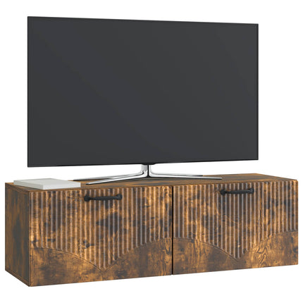 Väggmonterad TV-bänk Rökt ek 98 x 31 x 30 cm Konstruerat trä