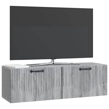 Väggmonterad TV-bänk Väggmonterad Grå sonoma-ek 98 x 31 x 30 cm