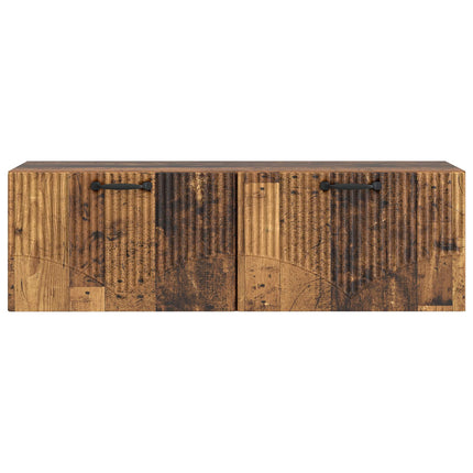 Väggmonterad TV-bänk Gammalt trä 98 x 31 x 30 cm