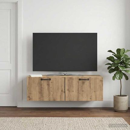 Väggmonterad TV-bänk 98 x 31 x 30 cm Artisan-ek Konstruerat trä
