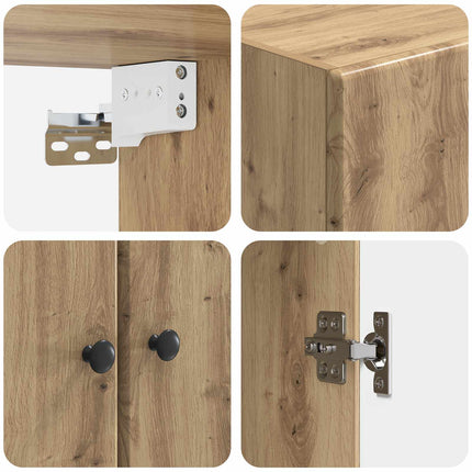 Väggmonterat skåp Artisan-ek 66 x 34,5 x 90 cm Konstruerat trä