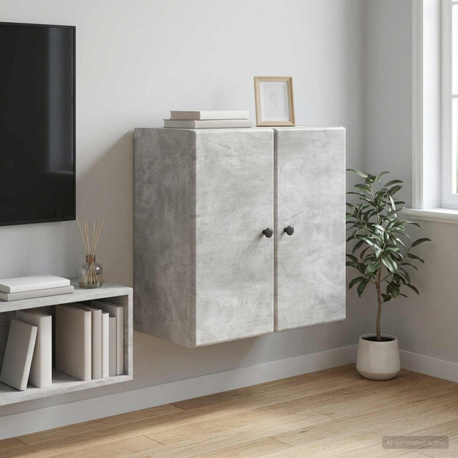 Väggmonterat skåp 59 x 31 x 60 cm Konstruerat trä Betonggrå