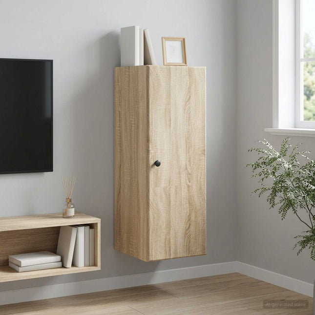 Väggmonterat skåp 33 x 34,5 x 90 cm Konstruerat trä Sonoma-ek