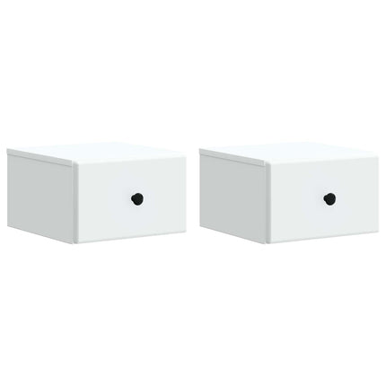 Väggmonterat Sängbord med låda 2 pcs Vit 34,5 x 33 x 20 cm