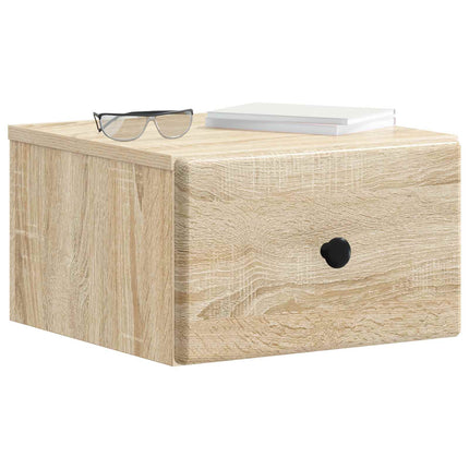 Väggmonterat Sängbord 2 st Sonoma-ek 34,5 x 33 x 20 cm
