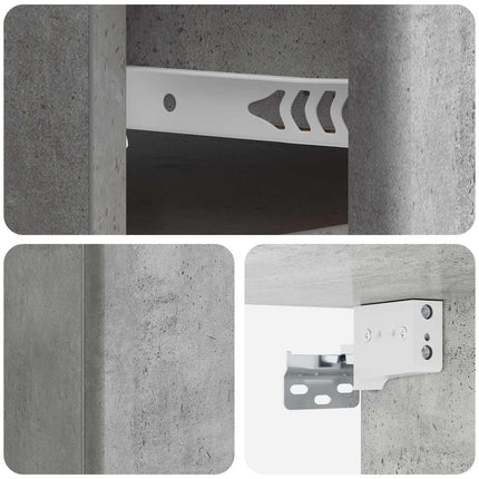 Väggmonterat Sängbord 2 pcs Betonggrå 34,5 x 33 x 20 cm