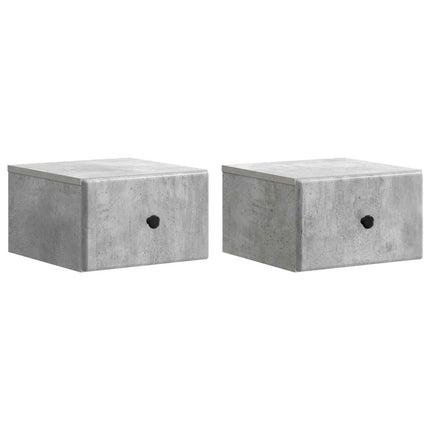 Väggmonterat Sängbord 2 pcs Betonggrå 34,5 x 33 x 20 cm