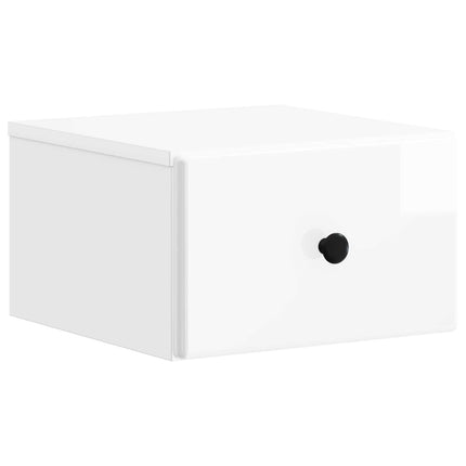 Väggmonterat Sängbord 2 pcs Vit högglans 34,5 x 33 x 20 cm