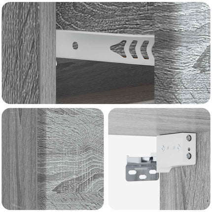Väggmonterat Sängbord 2 pcs Grå sonoma-ek 34,5 x 33 x 20 cm