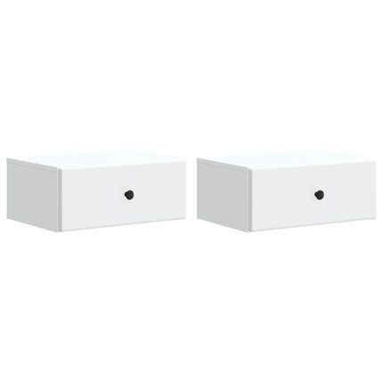 Väggmonterat Sängbord med låda 2 pcs Vit 49 x 34,5 x 20 cm