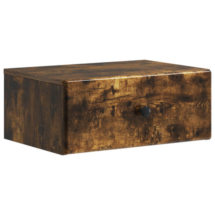 Väggmonterat Sängbord med låda 2 pcs Rökt ek 49 x 34,5 x 20 cm