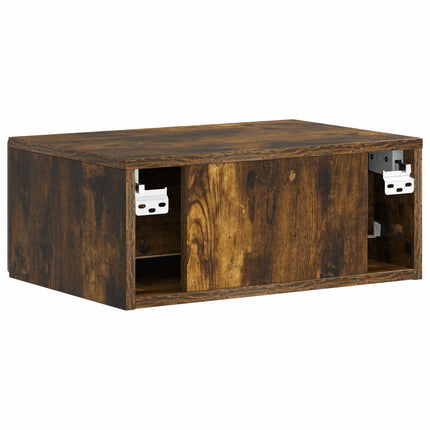 Väggmonterat Sängbord med låda 2 pcs Rökt ek 49 x 34,5 x 20 cm