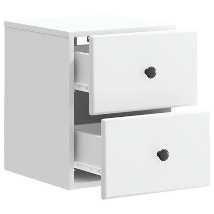 Väggmonterat Sängbord med låda 2 pcs Vit 34,5 x 33 x 40 cm