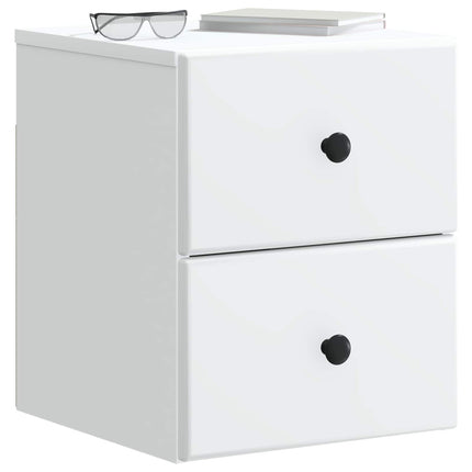 Väggmonterat Sängbord med låda 2 pcs Vit 34,5 x 33 x 40 cm