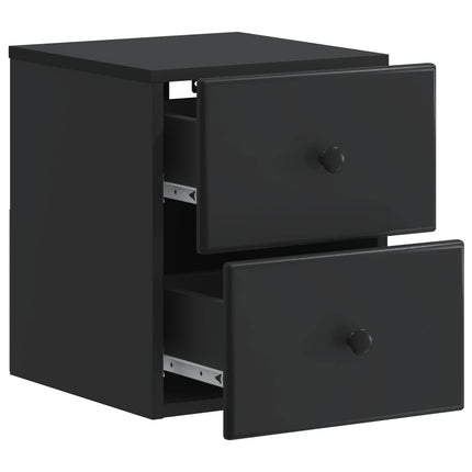 Väggmonterat Sängbord med låda 2 pcs Svart 34,5 x 33 x 40 cm