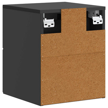 Väggmonterat Sängbord med låda 2 pcs Svart 34,5 x 33 x 40 cm