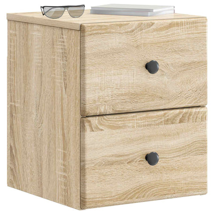 Väggmonterat Sängbord 2 pcs Sonoma-ek 34,5 x 33 x 40 cm