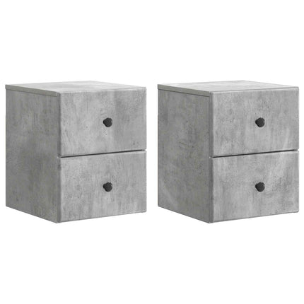 Väggmonterat Sängbord 2 pcs Betonggrå 34,5 x 33 x 40 cm