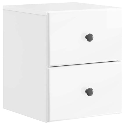 Väggmonterat Sängbord 2 pcs Vit högglans 34,5 x 33 x 40 cm