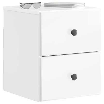 Väggmonterat Sängbord 2 pcs Vit högglans 34,5 x 33 x 40 cm