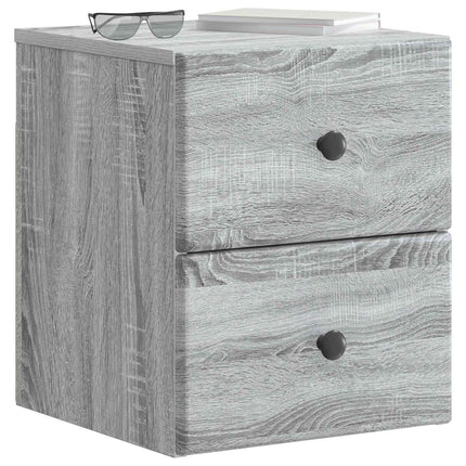 Väggmonterat Sängbord 2 pcs Grå sonoma-ek 34,5 x 33 x 40 cm