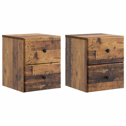 Väggmonterat Sängbord 2 pcs Gammalt trä 34,5 x 33 x 40 cm