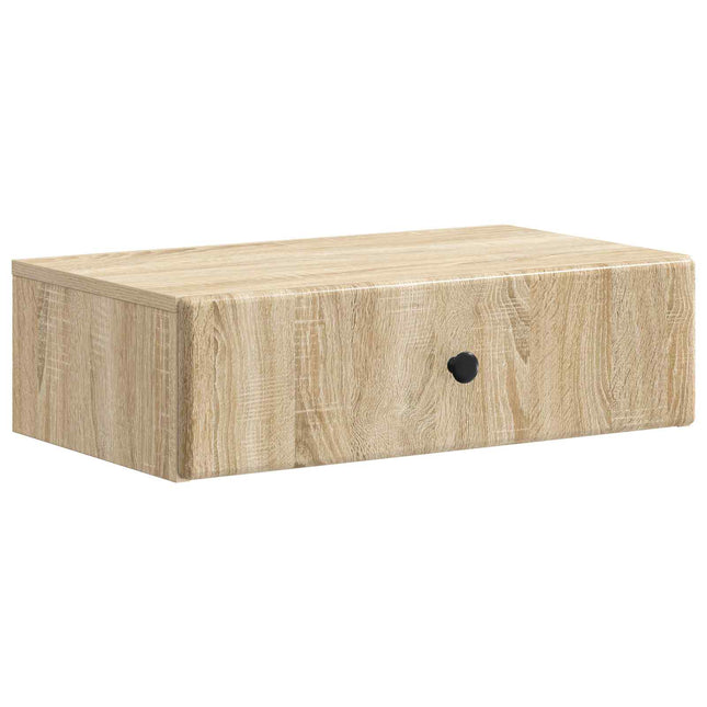 Väggmonterad sidobord Sonoma-ek 59 x 34,5 x 17 cm