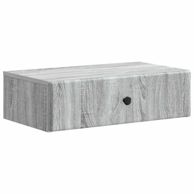 Väggmonterad sidobord Grå sonoma-ek 59 x 34,5 x 17 cm