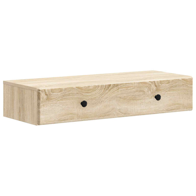 Väggmonterad sidobord Sonoma-ek 87,5 x 34,5 x 17 cm