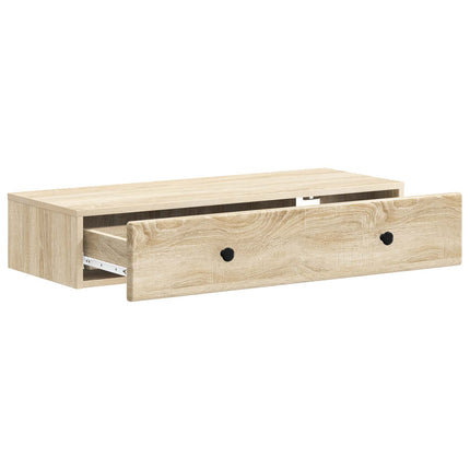 Väggmonterad sidobord Sonoma-ek 87,5 x 34,5 x 17 cm