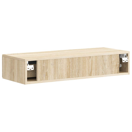 Väggmonterad sidobord Sonoma-ek 87,5 x 34,5 x 17 cm