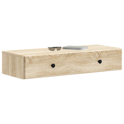 Väggmonterad sidobord Sonoma-ek 87,5 x 34,5 x 17 cm