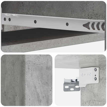 Väggmonterad sidobord Betonggrå 87,5 x 34,5 x 17 cm
