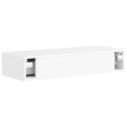 Väggmonterad sidobord Vit högglans 87,5 x 34,5 x 17 cm