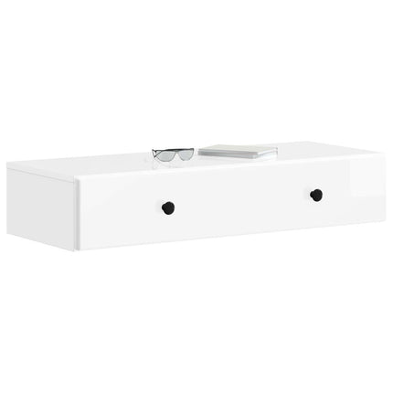 Väggmonterad sidobord Vit högglans 87,5 x 34,5 x 17 cm
