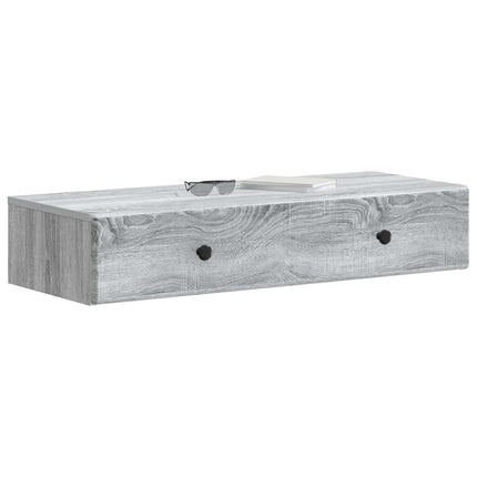 Väggmonterad sidobord Grå sonoma-ek 87,5 x 34,5 x 17 cm