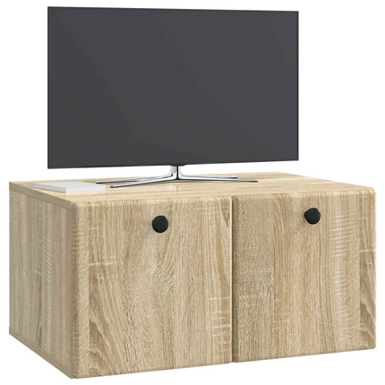 Väggmonterad TV-bänk 59,5 x 41 x 30 cm Sonoma-ek