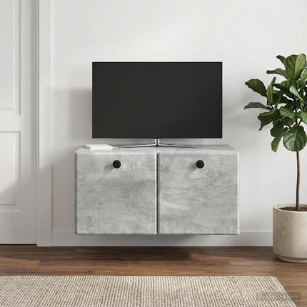 Väggmonterad TV-bänk 59,5 x 41 x 30 cm Betonggrå