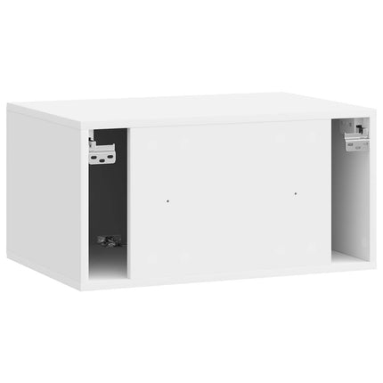 Väggmonterad TV-bänk 59,5 x 41 x 30 cm Vit högglans