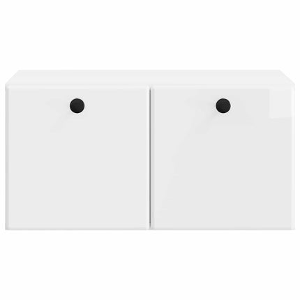 Väggmonterad TV-bänk 59,5 x 41 x 30 cm Vit högglans