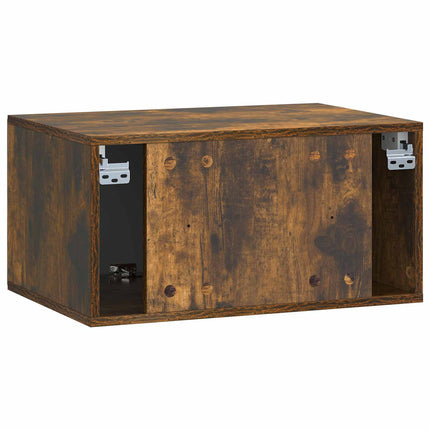Väggmonterad TV-bänk 59,5 x 41 x 30 cm Rökt ek Konstruerat trä