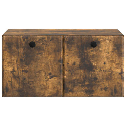 Väggmonterad TV-bänk 59,5 x 41 x 30 cm Rökt ek Konstruerat trä