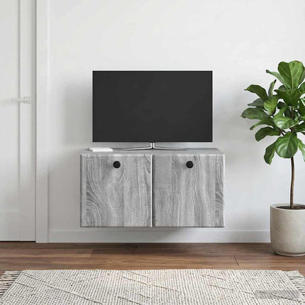 Väggmonterad TV-bänk 59,5 x 41 x 30 cm Grå Sonoma