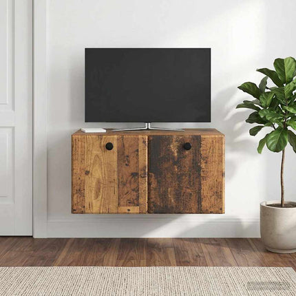 Väggmonterad TV-bänk 59,5 x 41 x 30 cm Gammalt trä