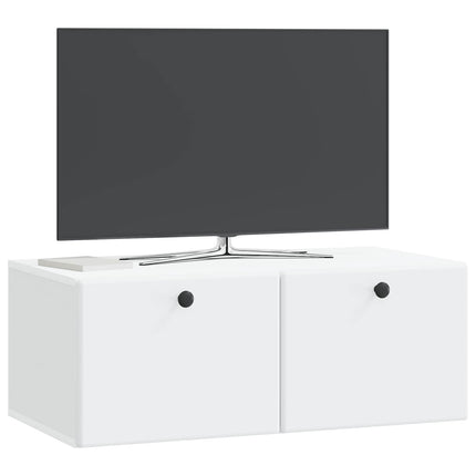 Väggmonterad TV-bänk 78,5 x 41 x 30 cm Vit Konstruerat trä